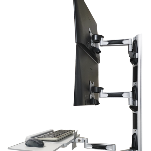 W7773 Vertical Dual monitor Combo Arm