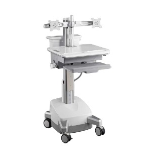 Powered Dual Monitor Mobile Cart Series, CAD014