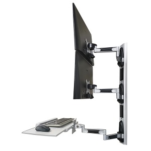 W7773 Vertical Dual monitor Combo Arm